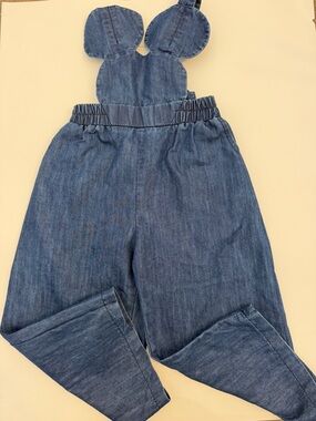 Pepper dark denim mouse overalls size 110